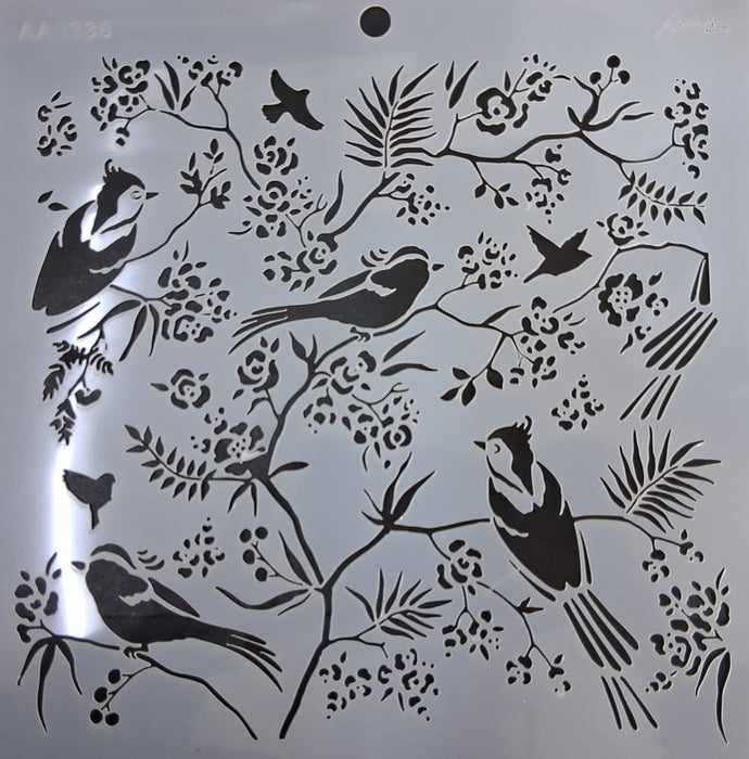 Stencil Ani Arts AA0338 25x25 cm – Plantilla Decorativa Reutilizable para Pintura, Manualidades y Arte