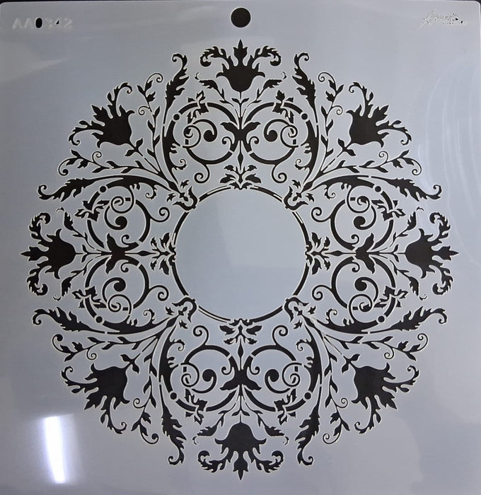 Stencil Ani Arts AA0342 25x25 cm – Plantilla Decorativa Reutilizable para Pintura, Manualidades y Arte