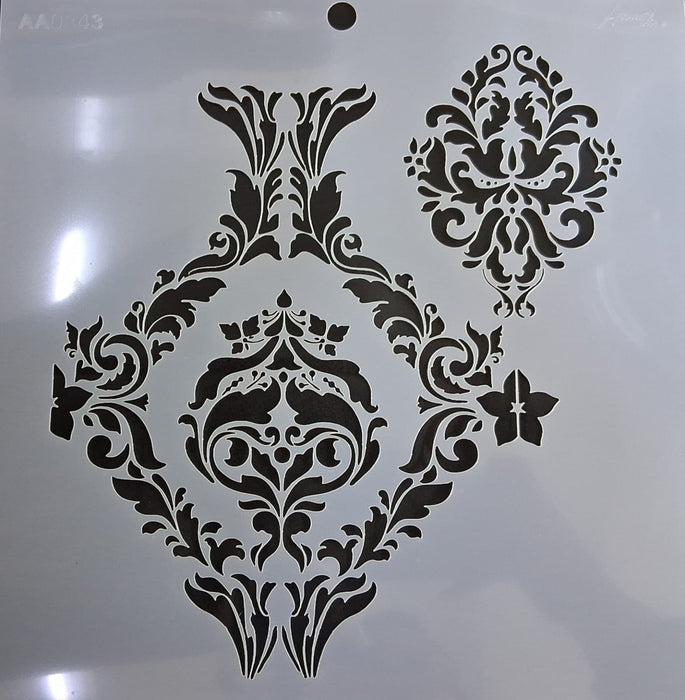 Stencil Ani Arts AA0343 25x25 cm – Plantilla Decorativa Reutilizable para Pintura, Manualidades y Arte