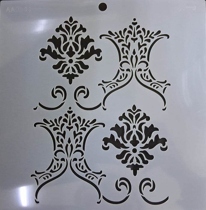 Stencil Ani Arts AA0344 25x25 cm – Plantilla Decorativa Reutilizable para Pintura, Manualidades y Arte