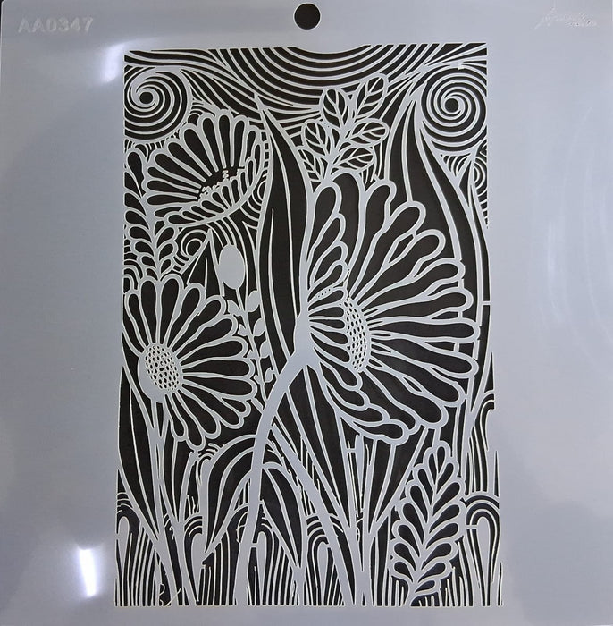 Stencil Ani Arts AA0347 25x25 cm – Plantilla Decorativa Reutilizable para Pintura, Manualidades y Arte