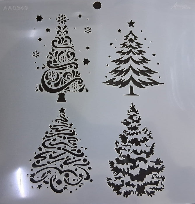 Stencil Ani Arts AA0349 25x25 cm – Plantilla Decorativa Reutilizable para Pintura, Manualidades y Arte