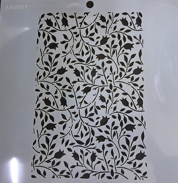 Stencil Ani Arts AA0351 25x25 cm – Plantilla Decorativa Reutilizable para Pintura, Manualidades y Arte