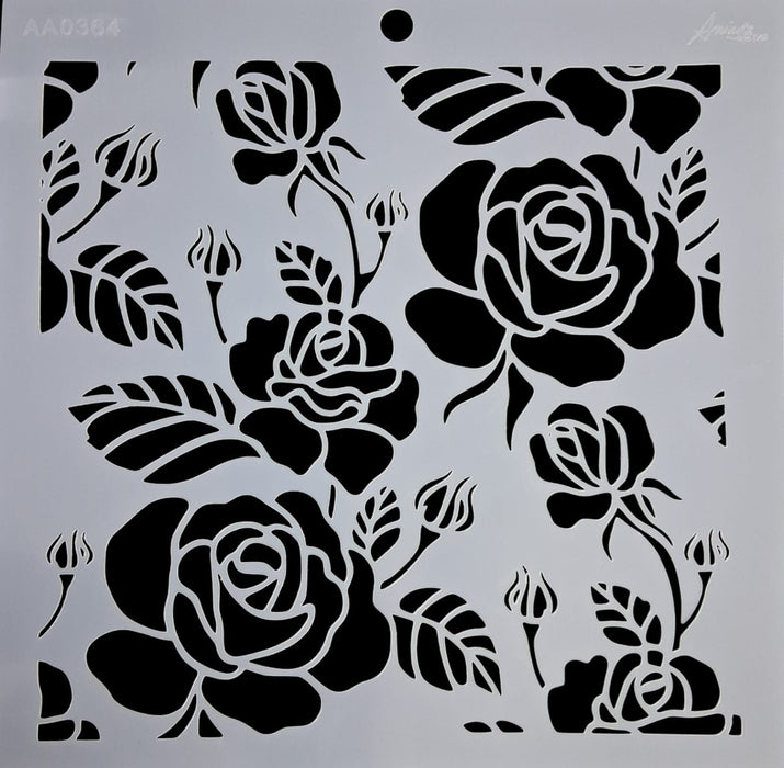 Stencil Ani Arts AA0364 25x25 cm – Plantilla Decorativa Reutilizable para Pintura, Manualidades y Arte