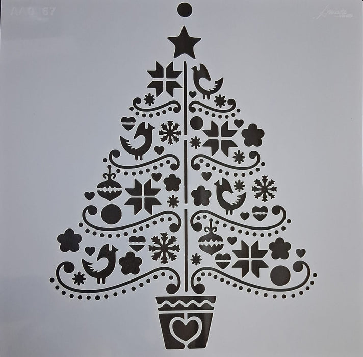 Stencil Ani Arts AA0367 25x25 cm – Plantilla Decorativa Reutilizable para Pintura, Manualidades y Arte
