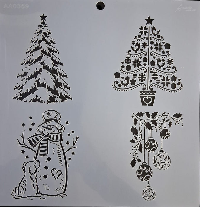 Stencil Ani Arts AA0369 25x25 cm – Plantilla Decorativa Reutilizable para Pintura, Manualidades y Arte