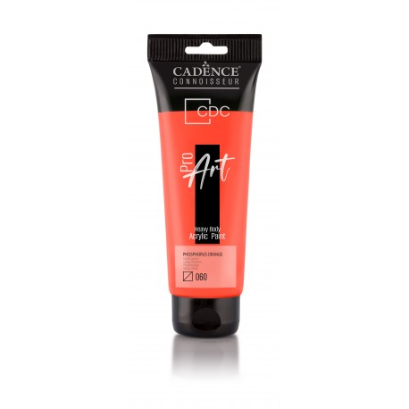Acrílico ProArt Naranja Fluorescente (PR-060) 120 ml – Pintura acrílica de alta viscosidad para dar texturas y volumen en tus manualidades