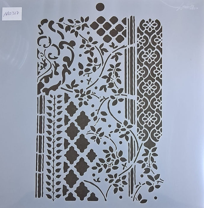 Stencil Ani Arts AA0317 25x25 cm – Plantilla Decorativa Reutilizable para Pintura, Manualidades y Arte