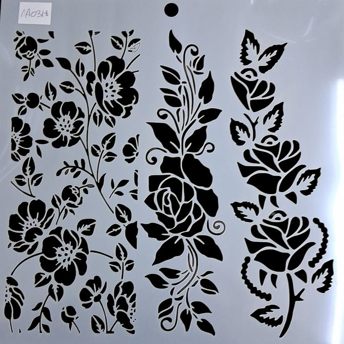 Stencil Ani Arts AA0318 25x25 cm – Plantilla Decorativa Reutilizable para Pintura, Manualidades y Arte