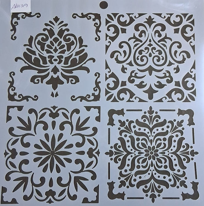Stencil Ani Arts AA0319 25x25 cm – Plantilla Decorativa Reutilizable para Pintura, Manualidades y Art
