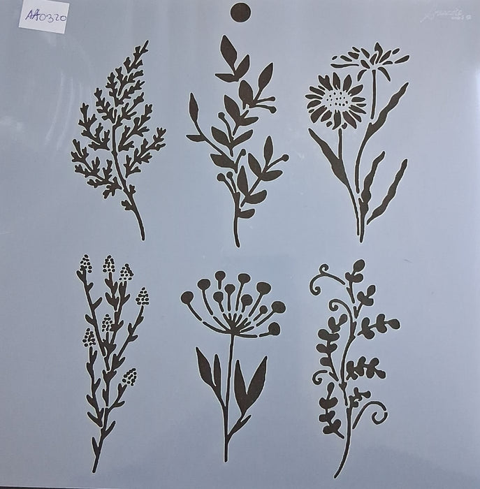 Stencil Ani Arts AA0320 25x25 cm – Plantilla Decorativa Reutilizable para Pintura, Manualidades y Arte
