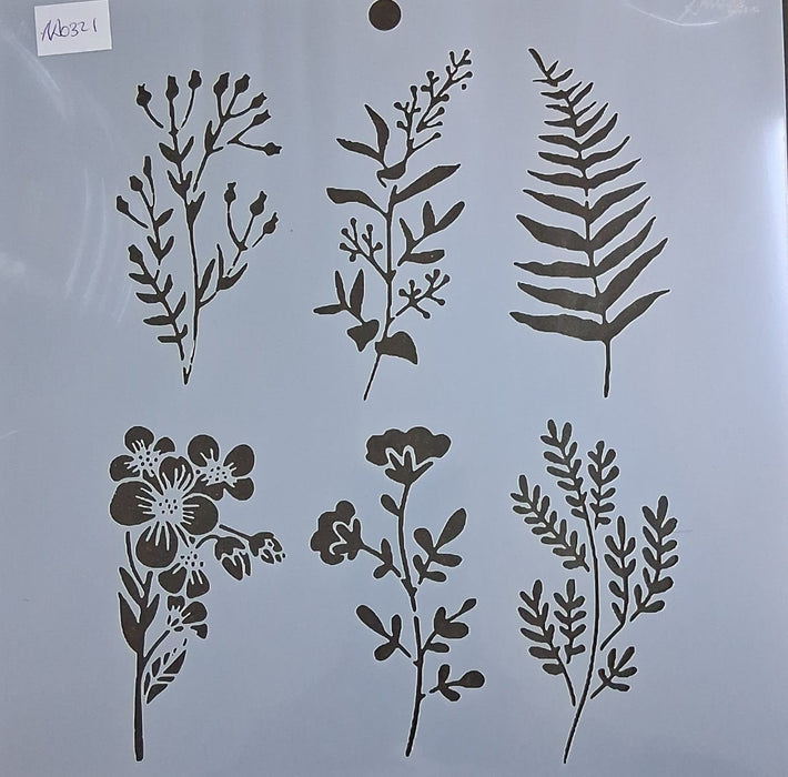 Stencil Ani Arts AA0321 25x25 cm – Plantilla Decorativa Reutilizable para Pintura, Manualidades y Arte