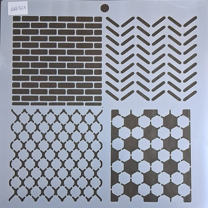 Stencil Ani Arts AA0323 25x25 cm – Plantilla Decorativa Reutilizable para Pintura, Manualidades y Arte