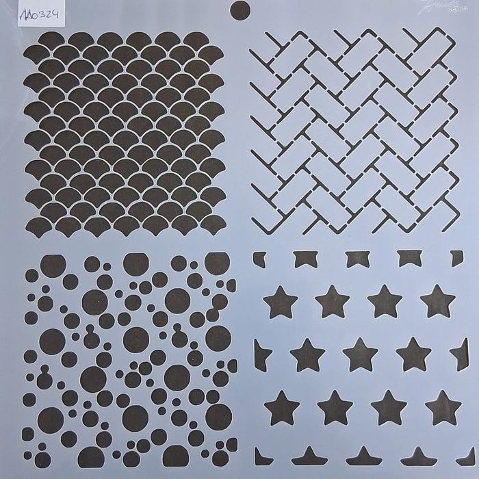 Stencil Ani Arts AA0324 25x25 cm – Plantilla Decorativa Reutilizable para Pintura, Manualidades y Arte