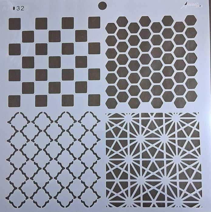 Stencil Ani Arts AA0326 25x25 cm – Plantilla Decorativa Reutilizable para Pintura, Manualidades y Arte