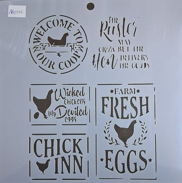 Stencil Ani Arts AA0332 25x25 cm – Plantilla Decorativa Reutilizable para Pintura, Manualidades y Arte
