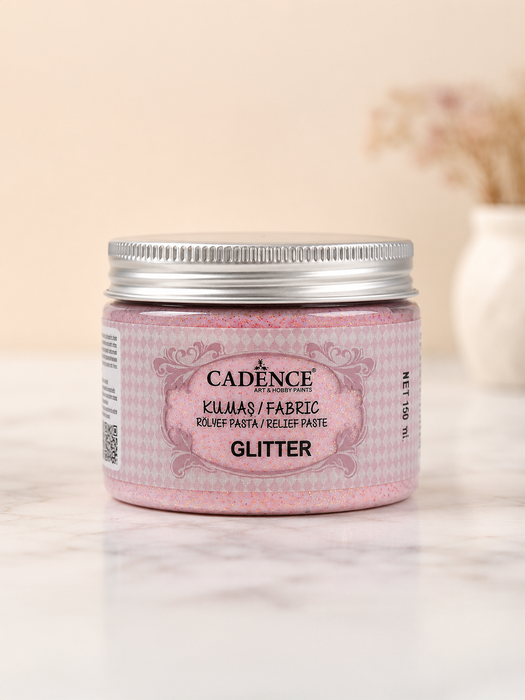 Pasta Textil Glitter Cobre Cadence 150 ml – Pasta decorativa con partículas de glitter, brillo y textura en telas de algodón, bolsos, cojines, ropa y más