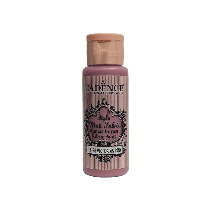 Pintura Textil Opaca Cadence VICTORIAN PINK F028 – Pintura opaca con gran cobertura ideal para renovar y decorar telas de algodón, ropa, bolsos, jeans, cojines y más | 59 ml