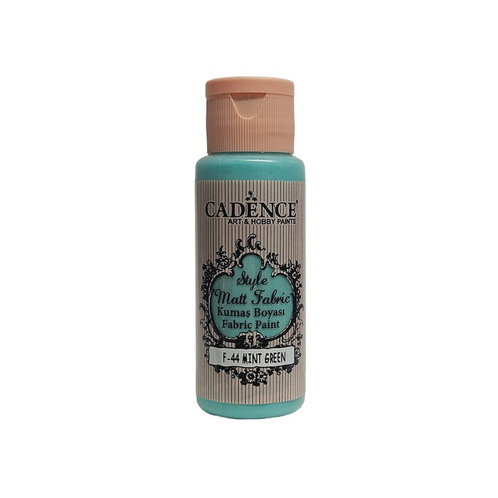 Pintura Textil Opaca Cadence MINT GREEN F044– Pintura opaca con gran cobertura ideal para renovar y decorar telas de algodón, ropa, bolsos, jeans, cojines y más | 59 ml