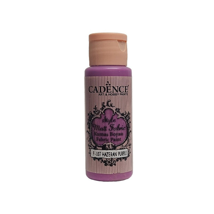Pintura Textil Opaca Cadence HAZERAN PURPLE F107– Pintura opaca con gran cobertura ideal para renovar y decorar telas de algodón, ropa, bolsos, jeans, cojines y más | 59 ml