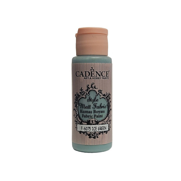 Pintura Textil Opaca Cadence ICE GREEN F6075 – Pintura opaca con gran cobertura ideal para renovar y decorar telas de algodón, ropa, bolsos, jeans, cojines y más | 59 ml