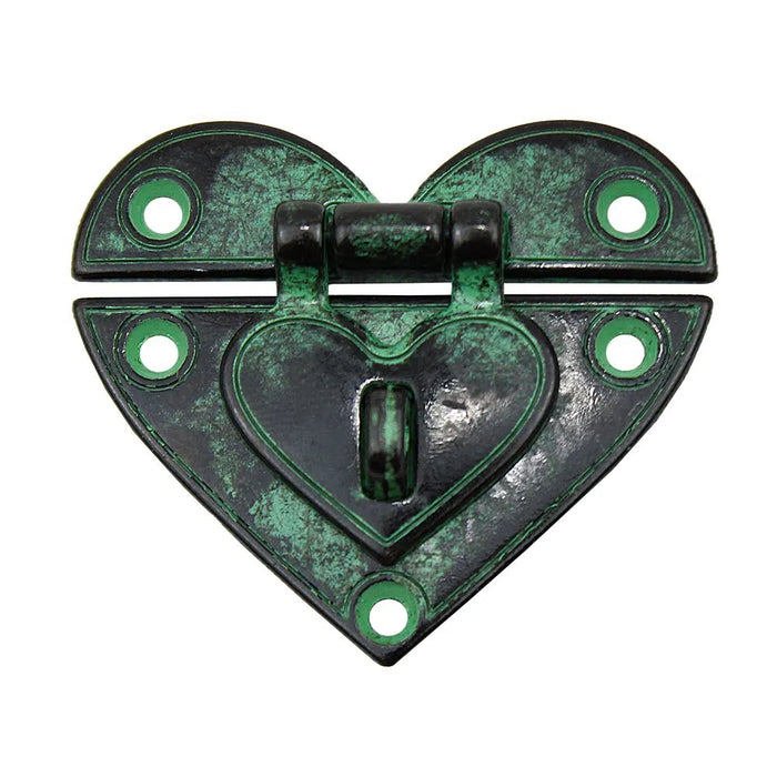 Aplique de Metal Porta Candado Corazon Verde