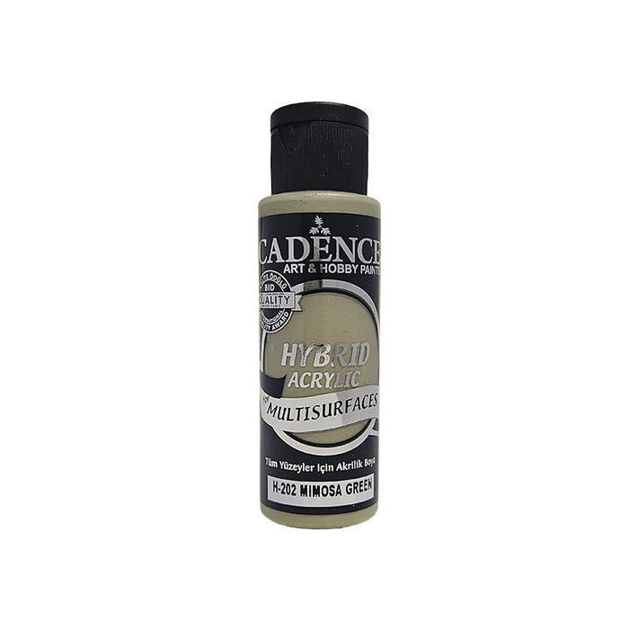 Pintura Acrílica Hybrid Multisuperficie Cadence Mimosa Green H202 – Pintura acrilica con excelente cobertura y color intenso para madera, ziña, yeso, lienzo, vidrio, cerámica, metal, tela y más | 70 ml