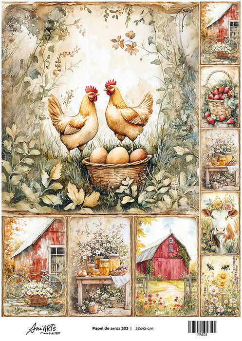 PA303 PAPEL DE ARROZ ANI ARTS 32X45CM
