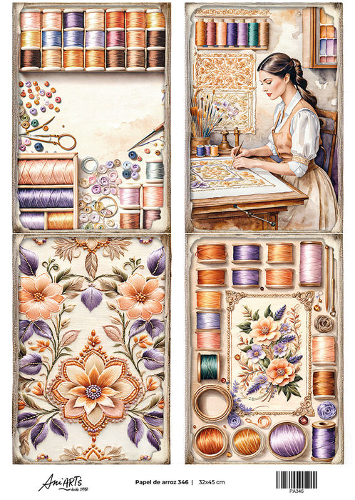 PA346 PAPEL DE ARROZ ANI ARTS 32X45CM