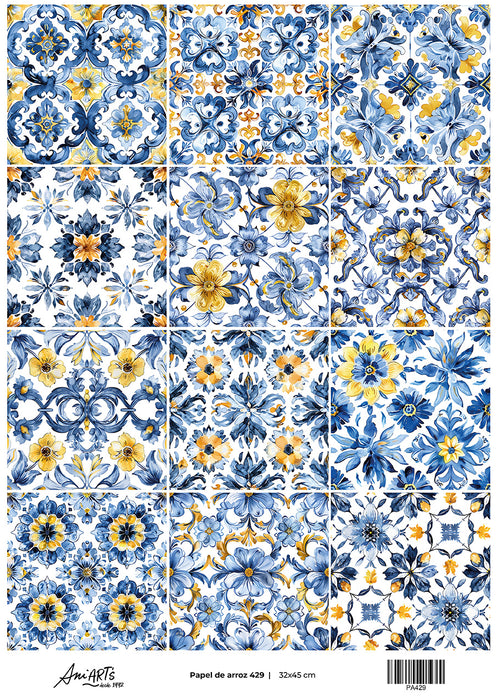 Papel de Arroz Ani Arts 32x45 cm – PA429 Lámina Decorativa para Decoupage y Manualidades