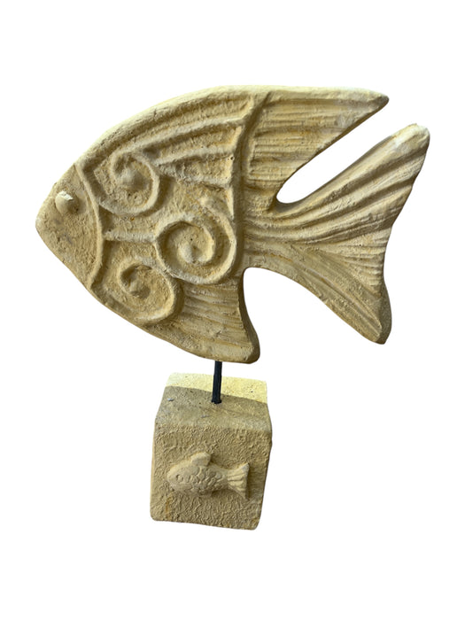 Figura de Ziña Pescado con Base 40x30cm – Figura Decorativa para Pintar y Personalizar