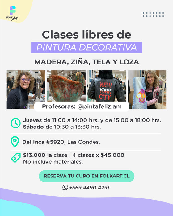 CLASES LIBRES DE PINTURA DECORATIVA CON PINTA FELIZ