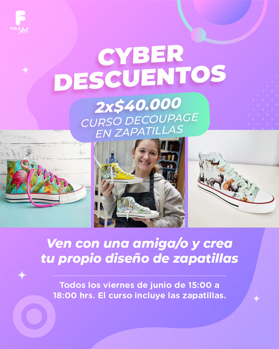 2x $40.000 CURSO DECOUPAGE EN ZAPATILLAS