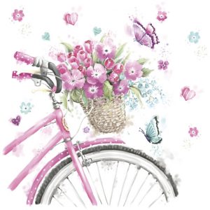 SERVILLETA MODELO PINK BICYCLE WITH BASKET