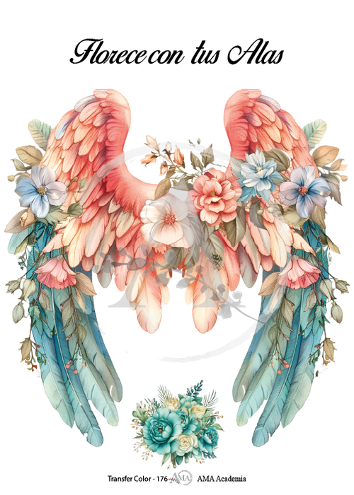 Lamina Transfer Color 20x30 cm – TC-176 Transferencia Decorativa para Decoupage y Manualidades