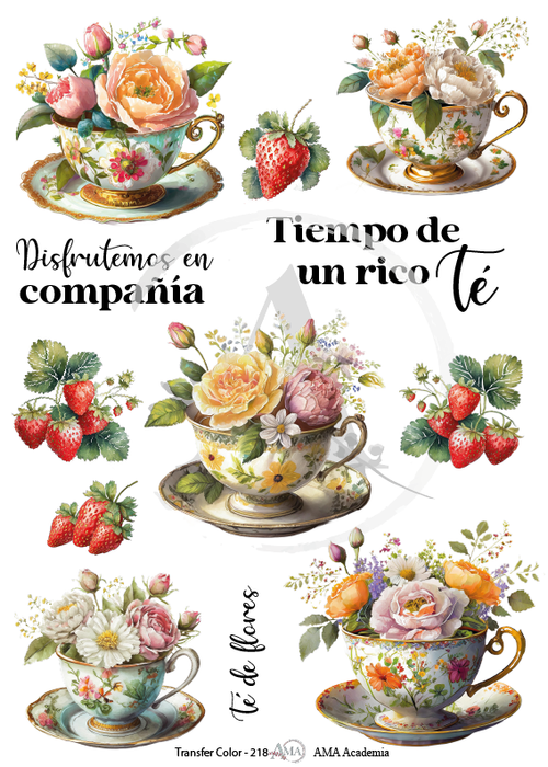 Lamina Transfer Color 20x30 cm – TC-218 Transferencia Decorativa para Decoupage y Manualidades