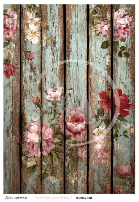 Lamina Transfer Color 20x30 cm – TC-661 Transferencia Decorativa para Decoupage y Manualidades