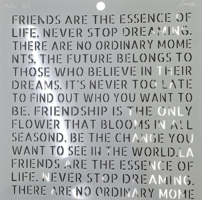 AA0159 STENCIL ANI ARTS 25X25