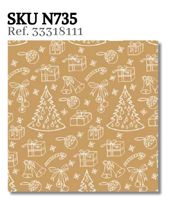SERVILLETA OUTLINED ORNAMENTS GOLD 33318111