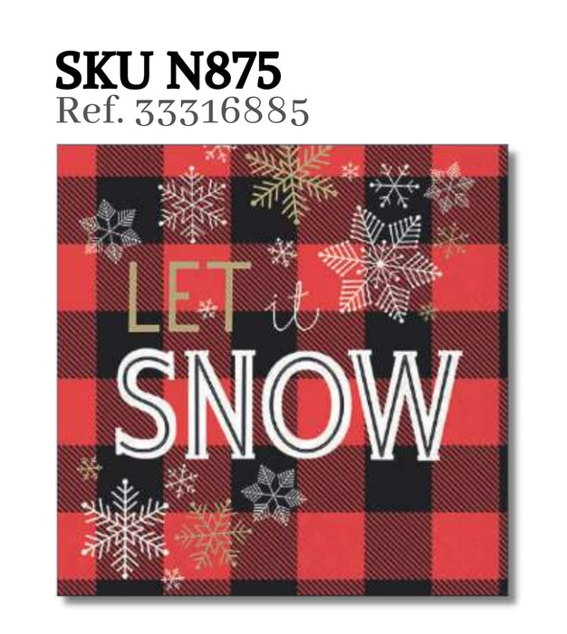 SERVILLETA LET IT SNOW RED 33316885