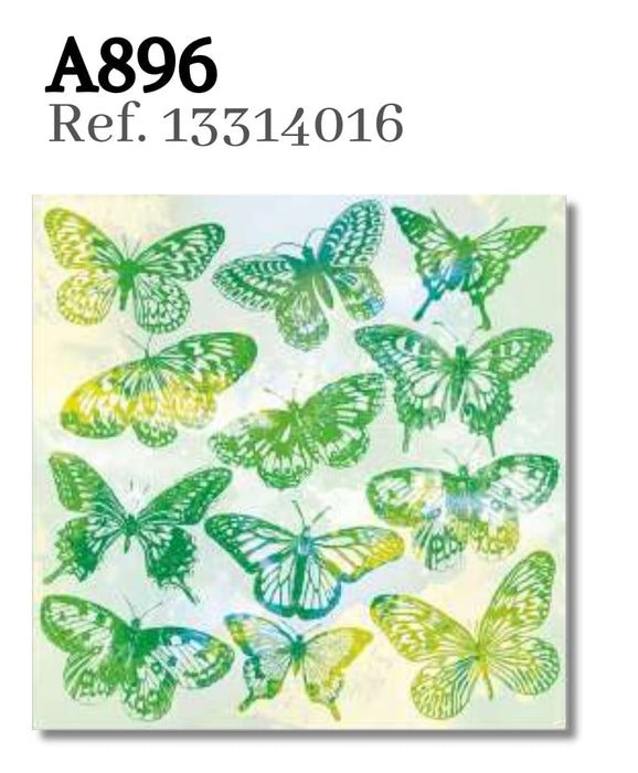 SERVILLETA AQUARELL BUTTERFLIES GREEN 13314016