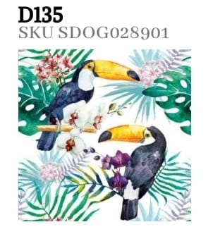 SERVILLETA MODELO TOUCANS WITH JUNGLE PLANTS