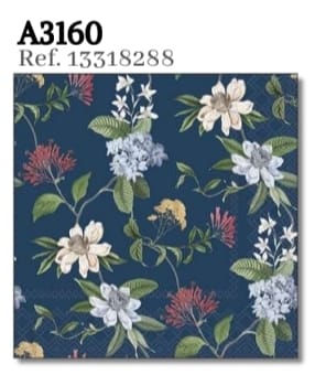 SERVILLETA MODELO FLORAL MIX BLUE