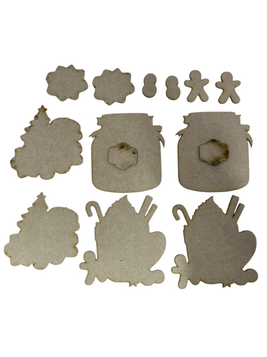 CS-001 SET APLIQUE DE MADERA NAVIDAD