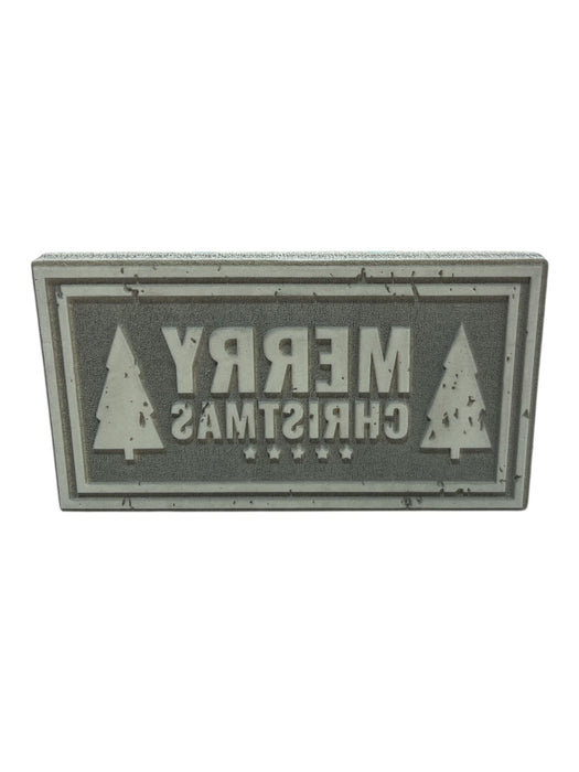 SOH074-1 SELLO ETIQUETA MERRY CHRISTMAS 2 PINOS 12,5CM