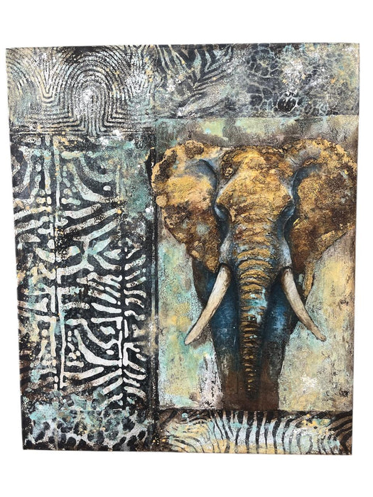 CELEF23 CUADRO ELEFANTE PINTADO ANI ARTS