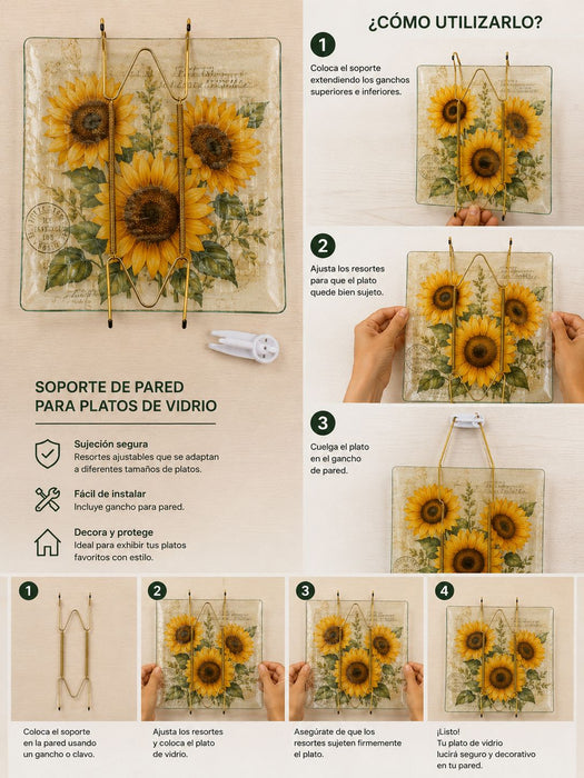 SOPORTE DE PARED MEDIANO PARA PLATO DE VIDRIO
