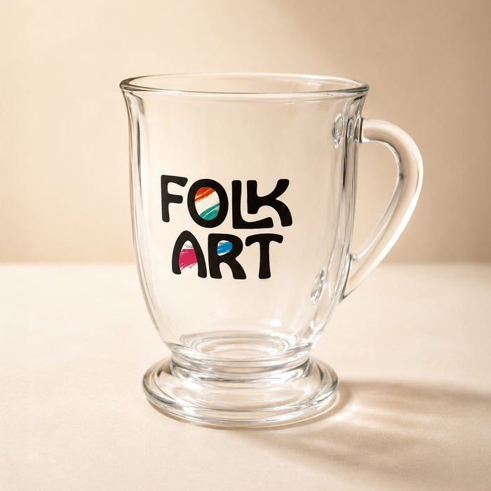 TAZA DE VIDRIO FOLKART