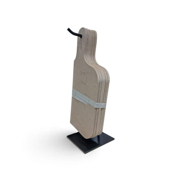Soporte de Fierro con 6 Tablas de Trupán Media Empanadas – Estructura metálica de 29 cm con 6 tablas de Trupán de 27 x 11 cm, ideal para proyectos de decoración y manualidades