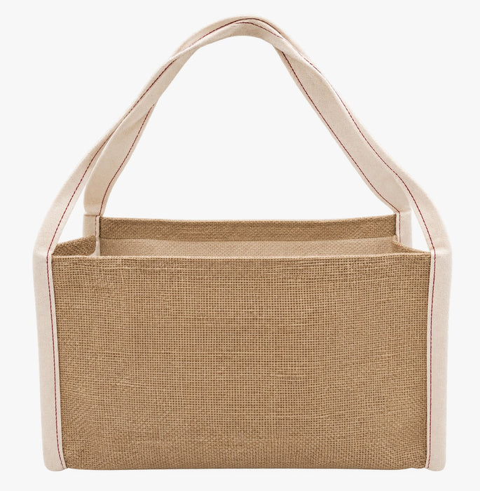 Bolsa de Yute y Algodón con Asas 30x15x20 cm – Bolsa Ecológica Reutilizable para Compras, Regalos
